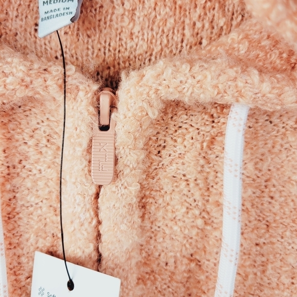 FLX Hooded Half-Zip Mixed-Media Pullover Blushed Out Size M - Picture 6 of 16